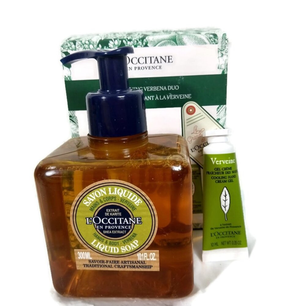 L'Occitane Refreshing Verbena Hand & Body Wash Duo NIB